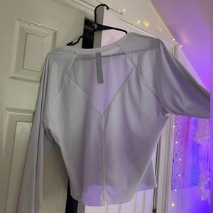 White Workout Top Long Sleeve-Never Worn